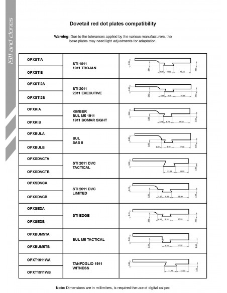 Dovetail base plate for red dot (type B) for SPRINGFIELD ARMORY 1911 LOADED - TONI SYSTEM