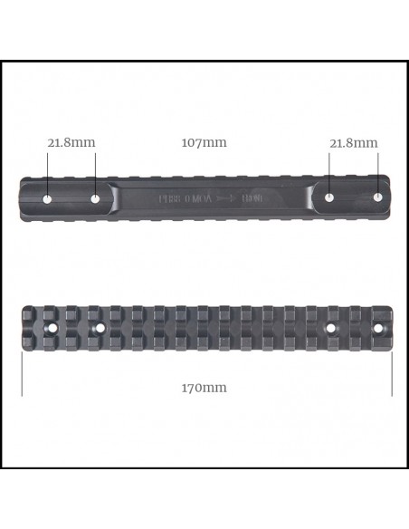 Slitta Picatinny in acciaio temprato per SAUER 80/90 LONG - CONTESSA