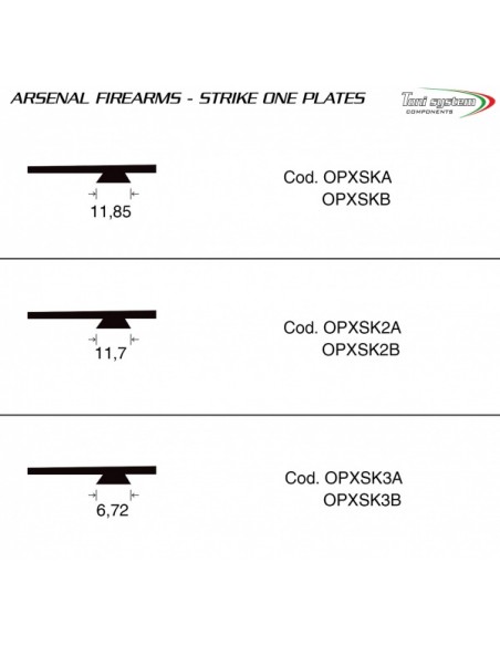 Base piastrina a coda di rondine 6,72mm (tipo B) per Punti Rossi per Strike One - TONI SYSTEM