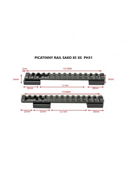 Rail Picatinny en acero templado para CZ 550 STANDARD - CONTESSA