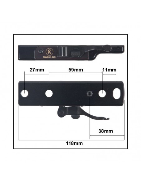 Quick Tactical Detachable mount for Picatinny Rail SIMPLE BLACK TACTICAL  only body - CONTESSA