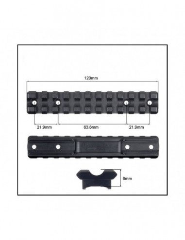 Picatinny rail in hardened steel for...