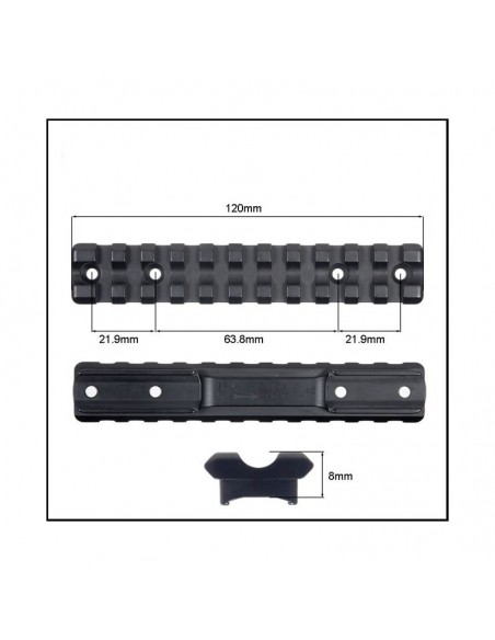 Picatinny rail in hardened steel for Tikka T1 Cal. 22- CONTESSA