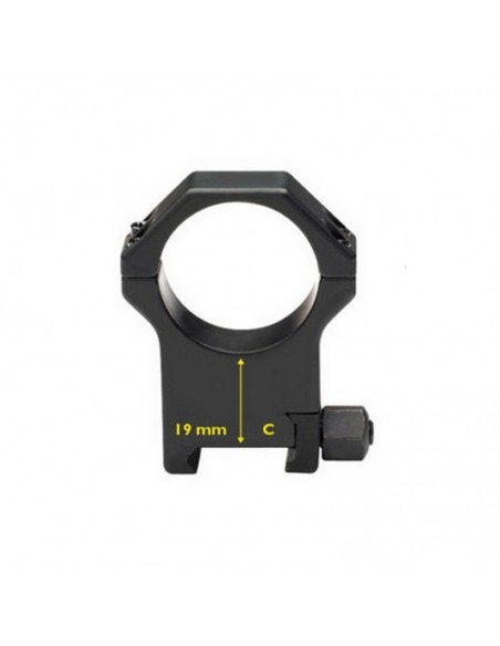 Coppia di Anelli per Picatinny in acciaio rinforzato - ø 34 mm  H 19 mm - CONTESSA
